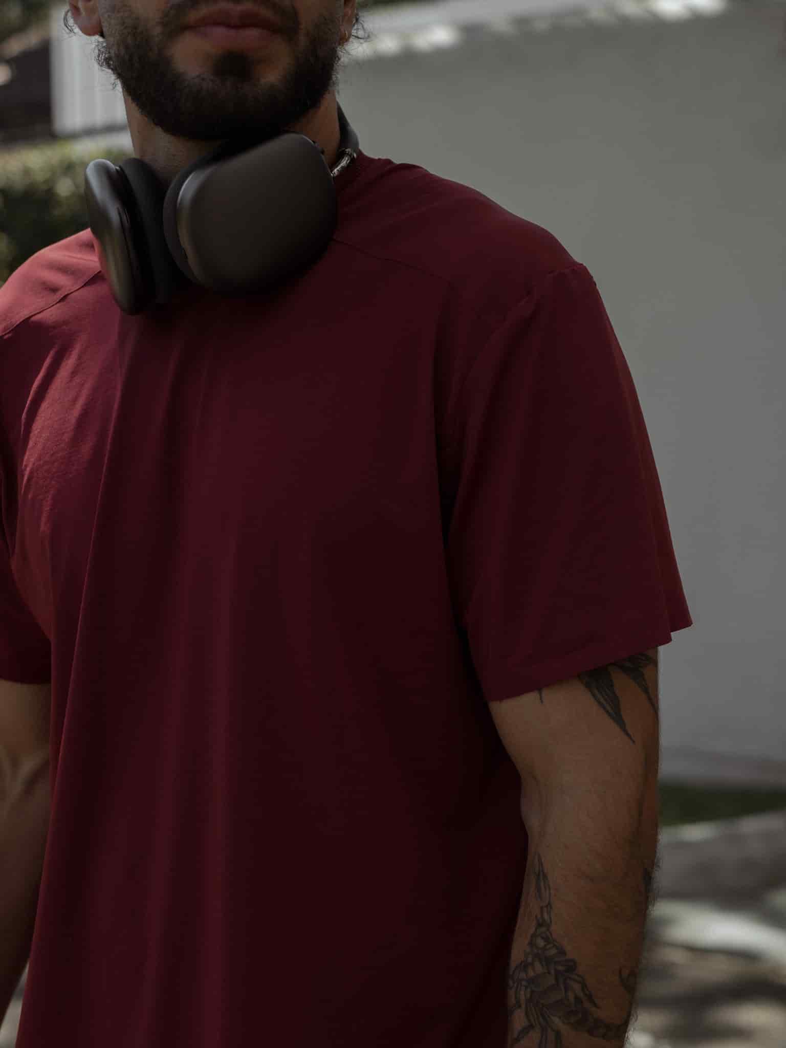 MEN STRUCTURED WORKOUT T-SHIRT - BERRY - miniatura 18