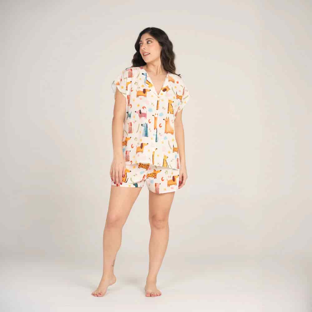 Conjunto de Pijama Short Cachorros. - miniatura 1