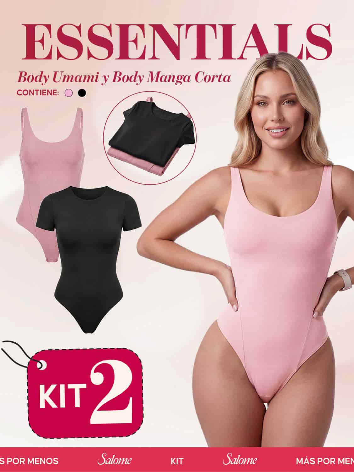 Kit Body Diario Tiras Finas & Manga Corta Sin Costuras | Salome 5005 + 5007 | 01L5 - miniatura 2