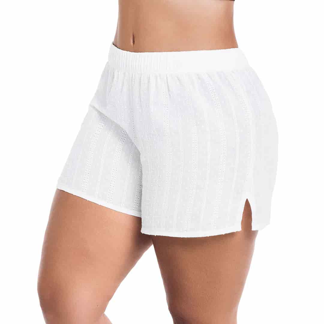 SHORT SALIDA DE BAÑO ELABORADO EN TELA CON TEXTURA - miniatura 3