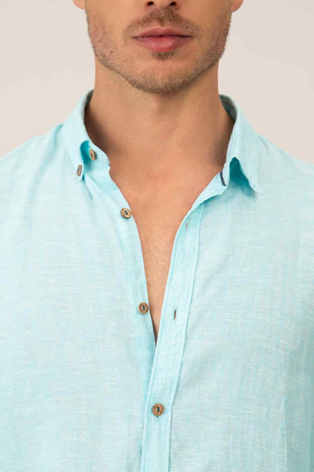 Linen Shirt Basicos Renovados Ondademar Men - miniatura 4