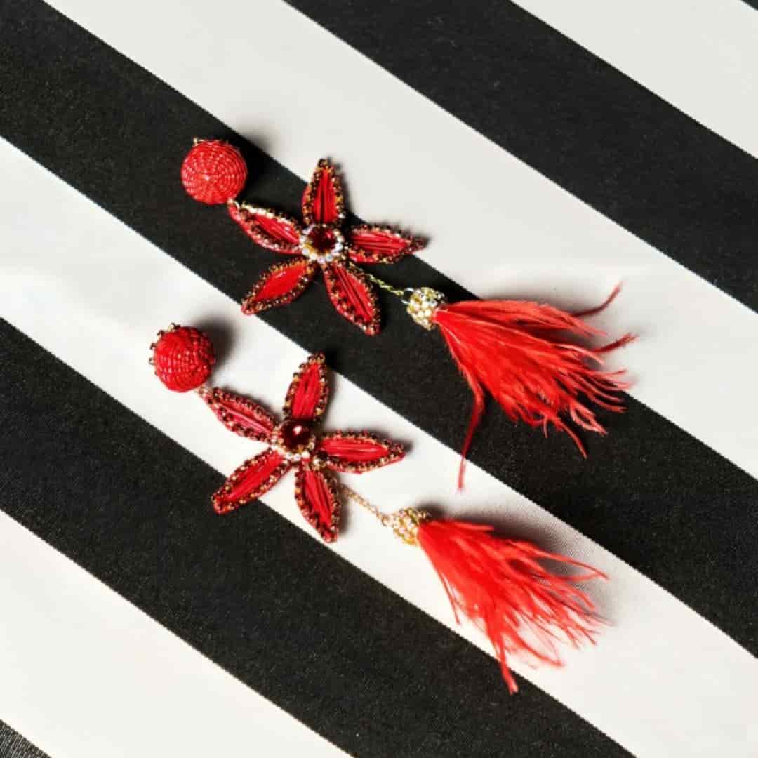 Red Star-Shaped Earrings - miniatura 3