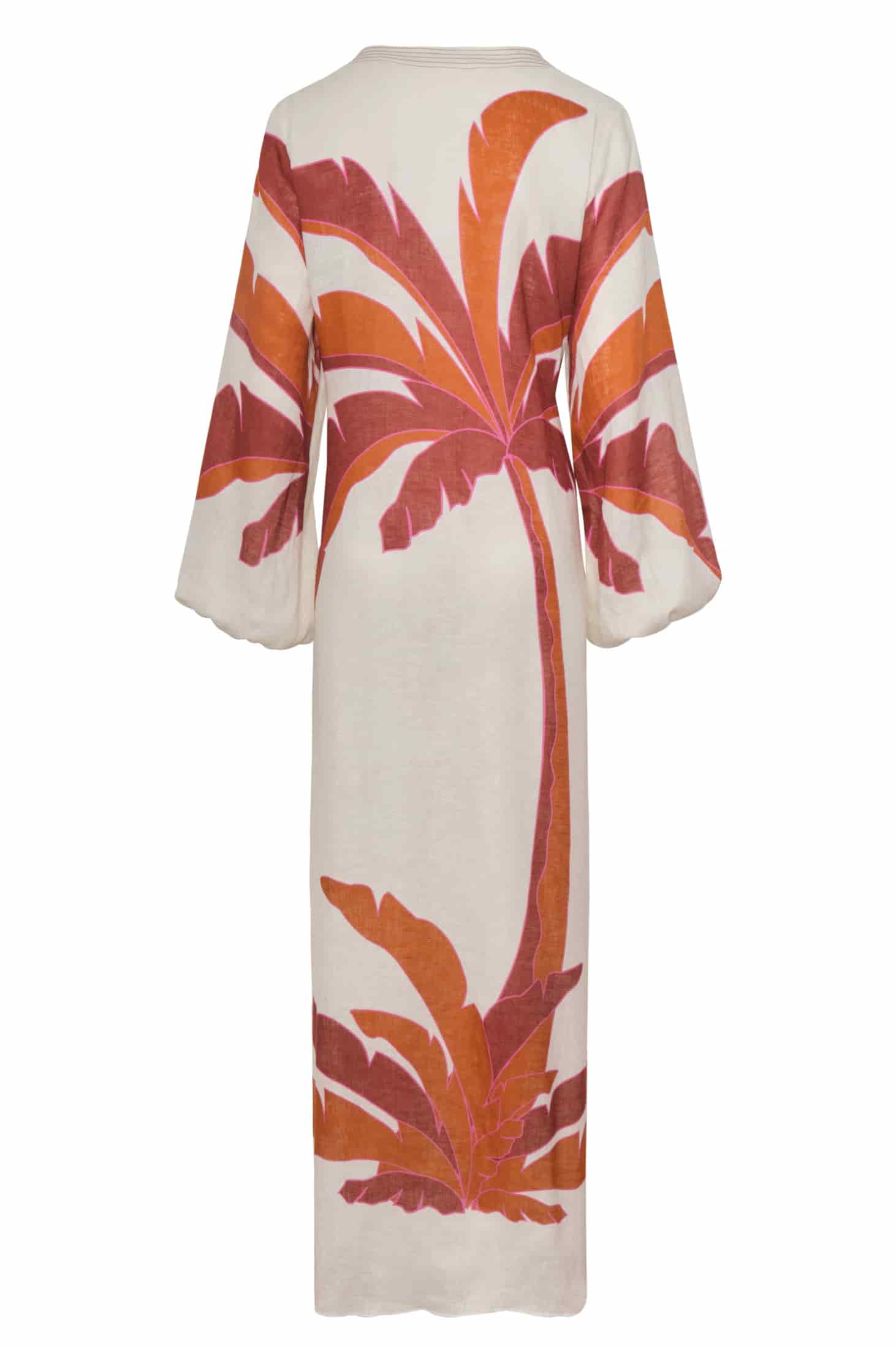 Hojarasca Linen Maxi Dress / Fuchsia Palm - miniatura 3