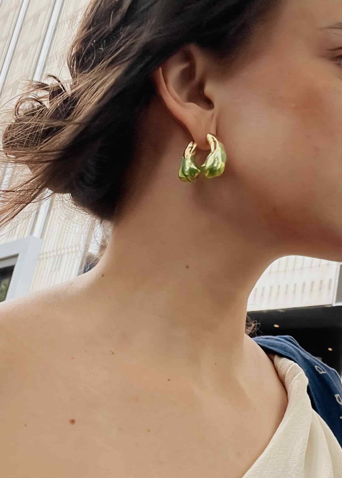 Aretes greeny The Maxi Petal Curve - miniatura 2