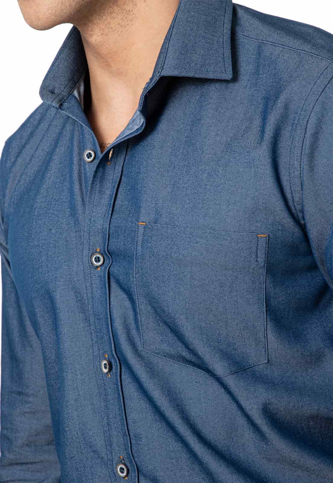 Camisa en Jean medio con bolsillo - miniatura 5