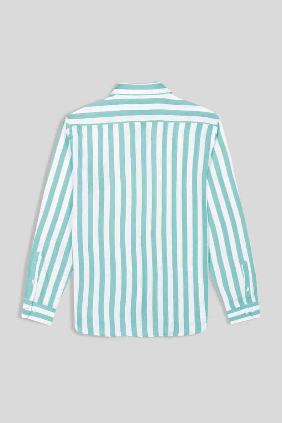 Men's linen shirt sky striped - miniatura 3