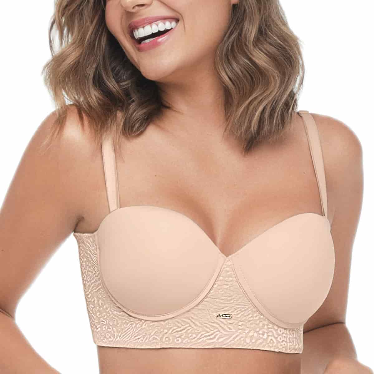 BUSTIER STRAPLESS CON ESPALDA Y BASE DOBLE TELA - miniatura 1