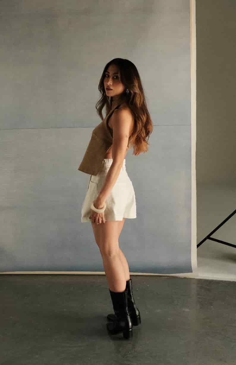 Short Mayo de algodón | Denim Blanco - miniatura 5
