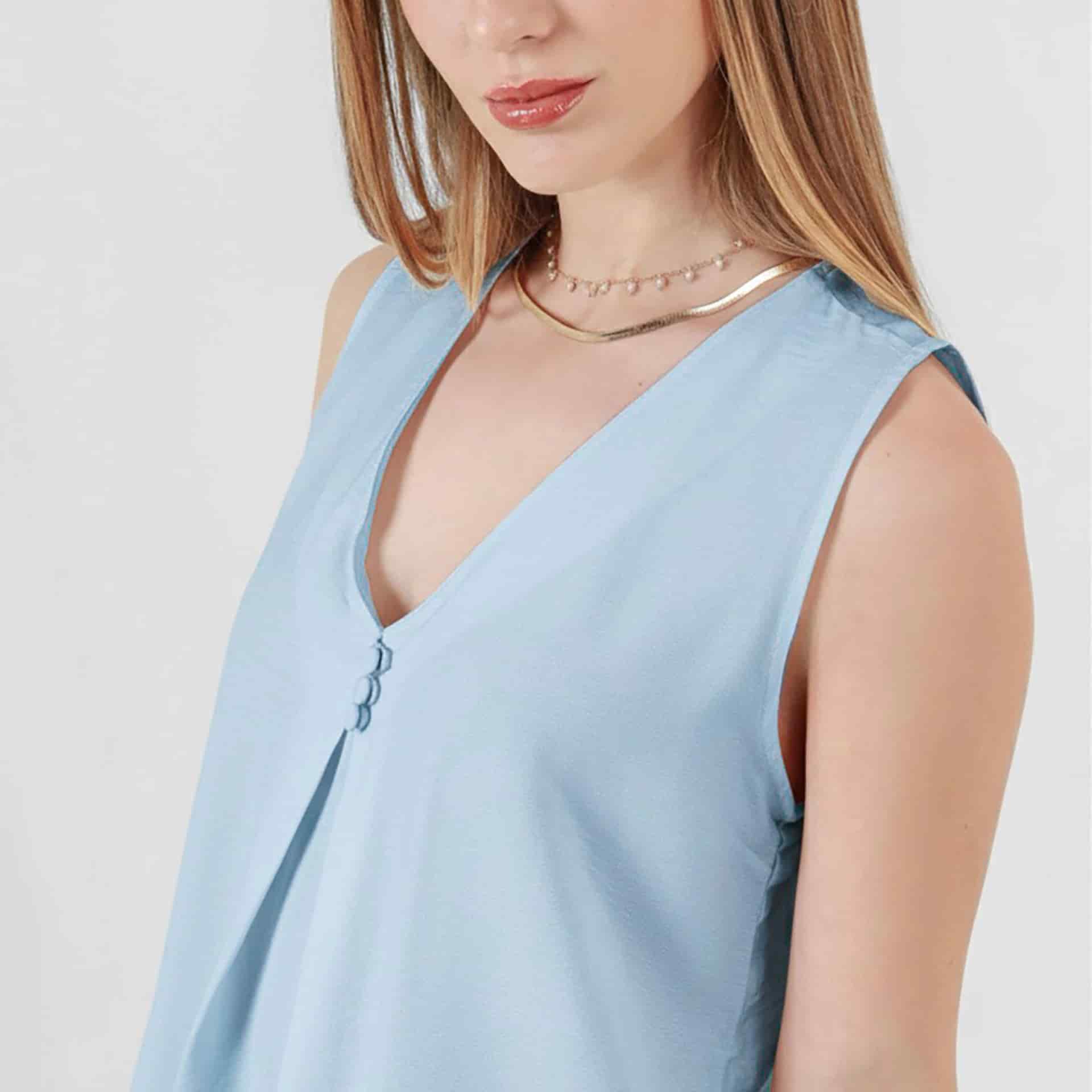 Blusa Cuello V Manga Sisa - miniatura 10