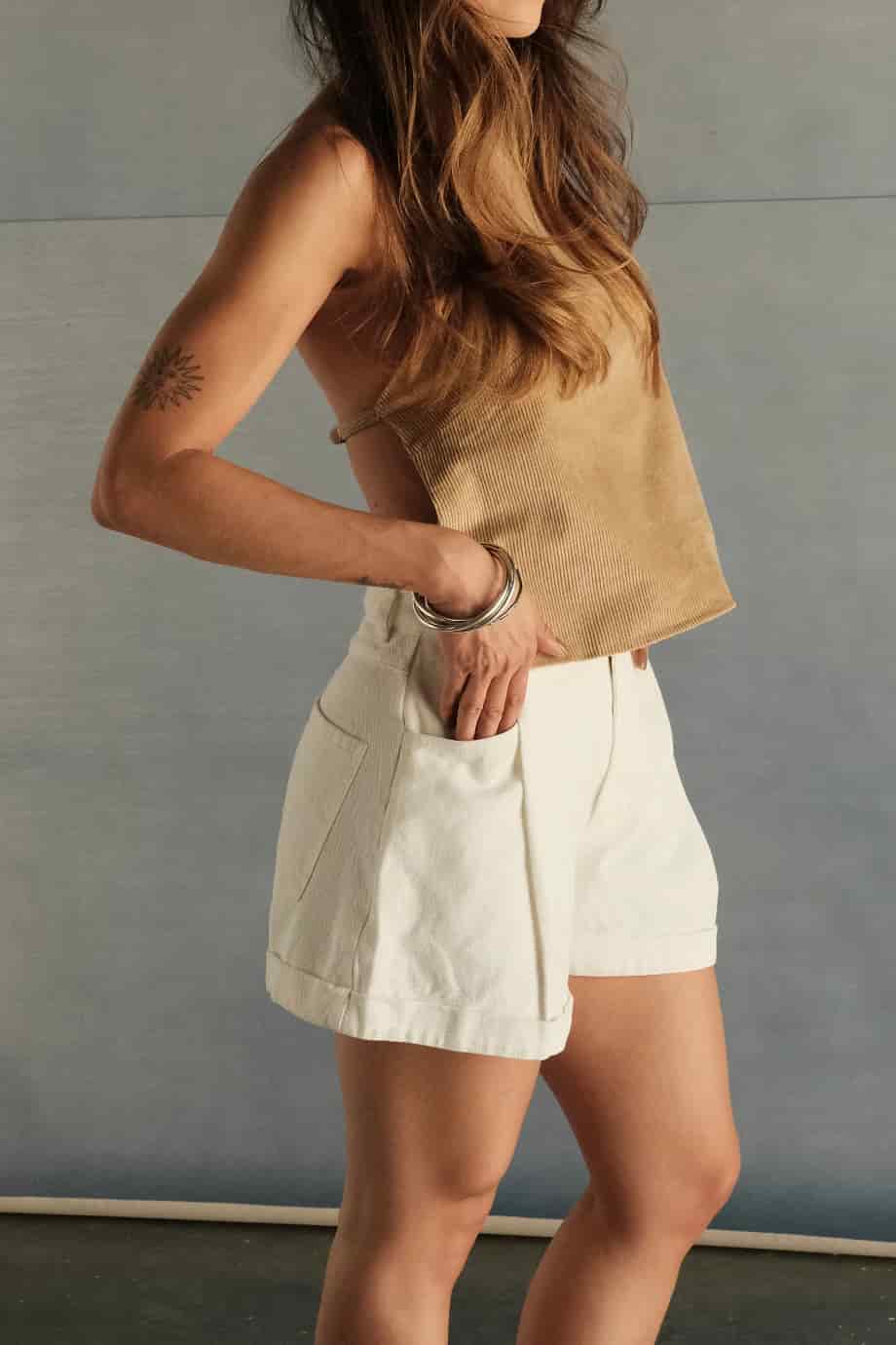 Short Mayo de algodón | Denim Blanco - miniatura 3