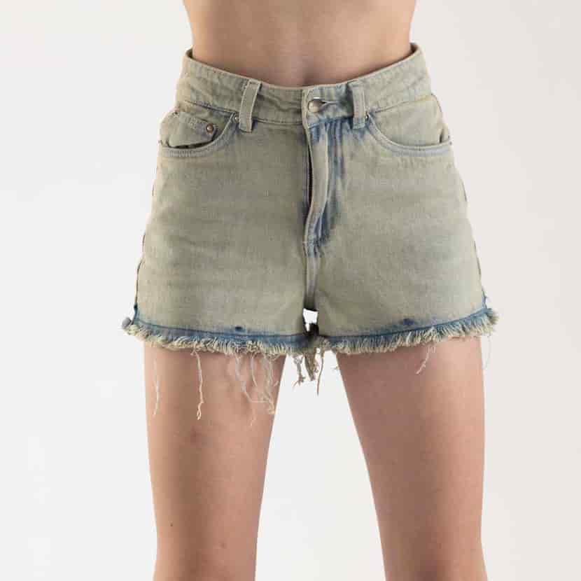 BLACK ACID DENIM SHORT - miniatura 1