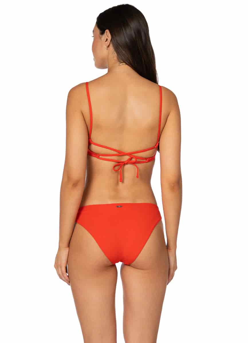 Maaji Red Camelia Sublimity Regular Rise Classic Bikini Bottom - miniatura 1