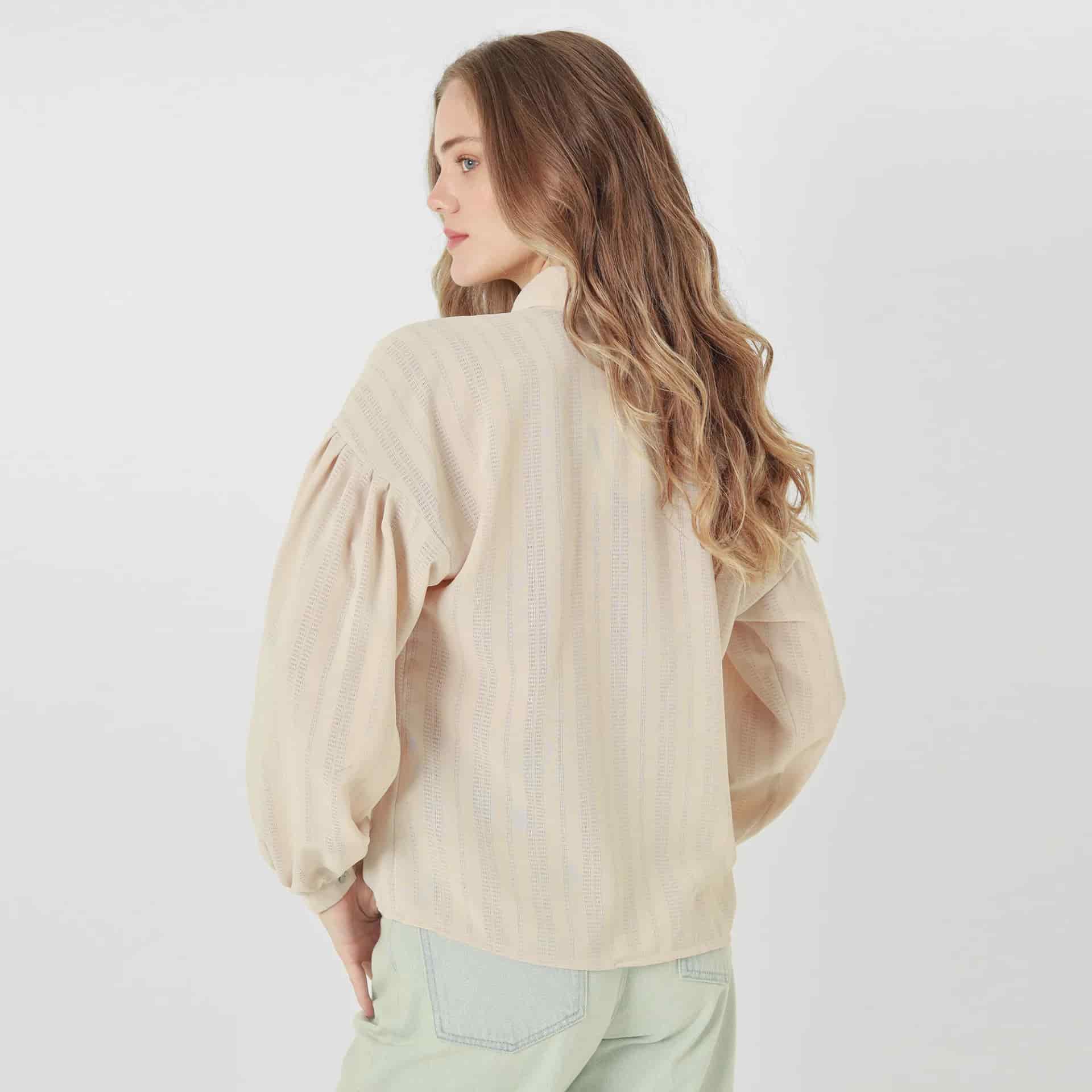 Blusa Cuello Camisero Manga Larga - miniatura 6