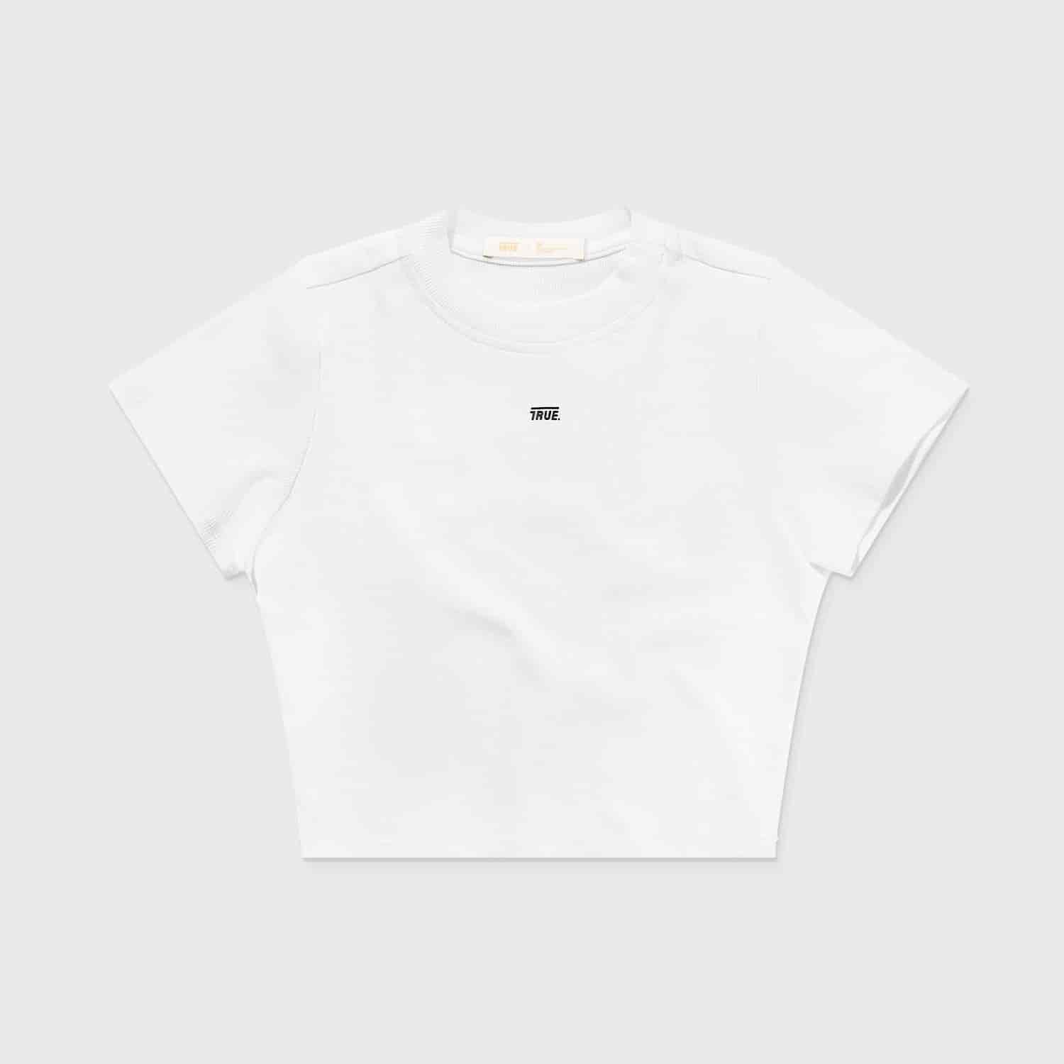 Slim Ribbed Fitted Tee - White - miniatura 1