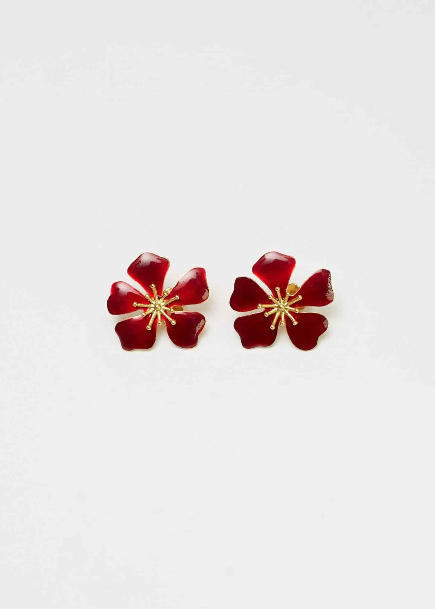 Aretes Aurora Midi Rojo vino - miniatura 3