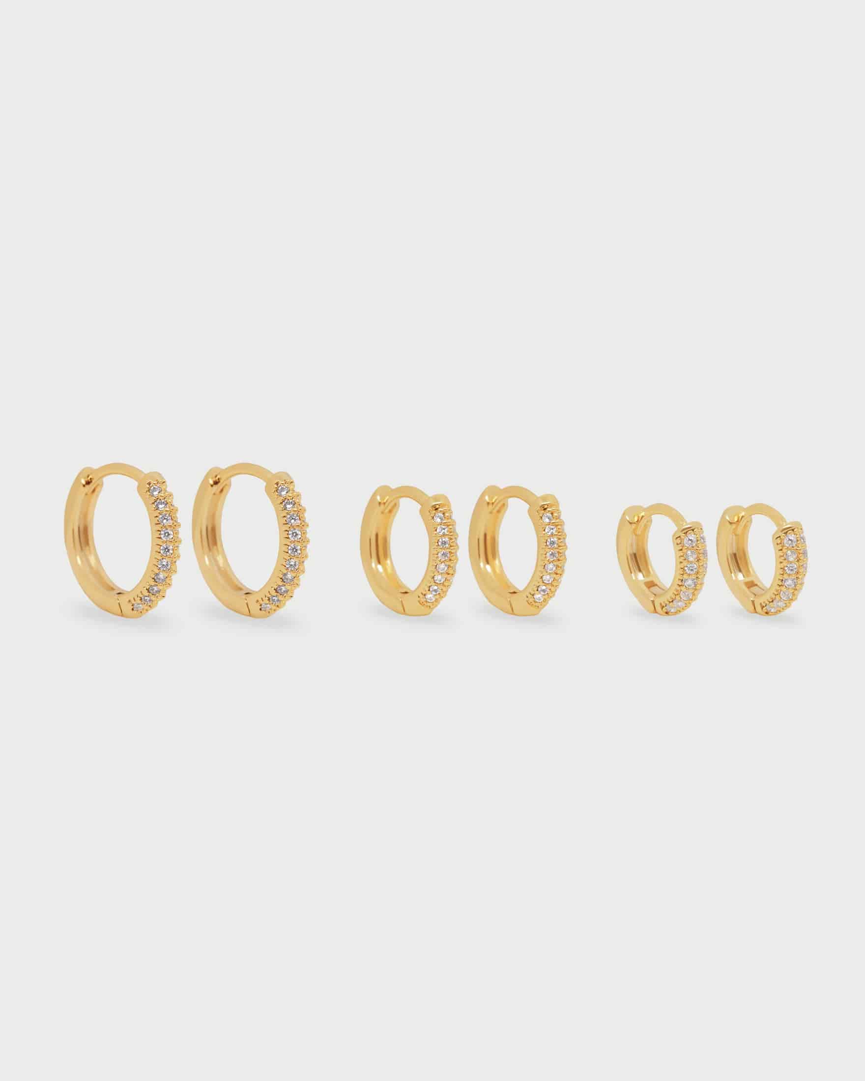 Set X3 Candongas Pavé Oro - miniatura 1
