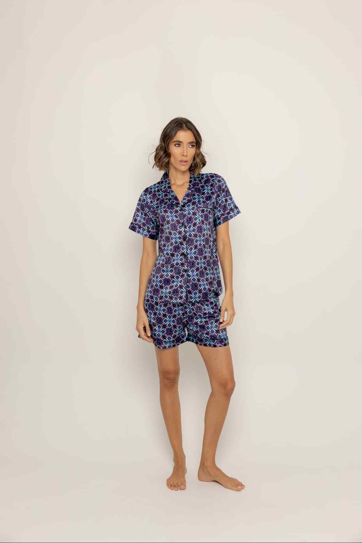 Conjunto short bohemio azul - miniatura 2