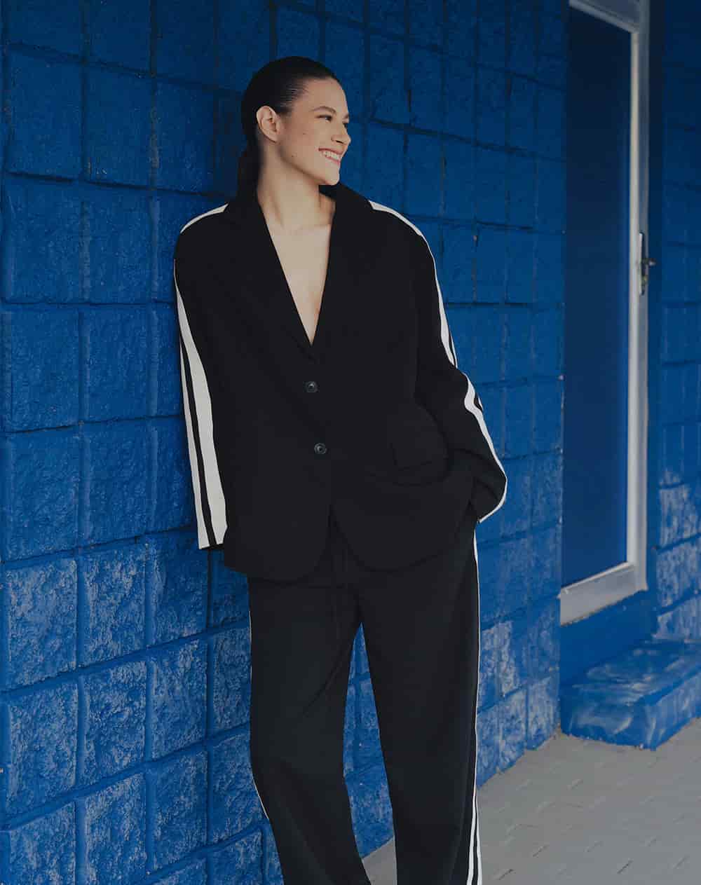 Blazer oversize negro mujer - miniatura 6