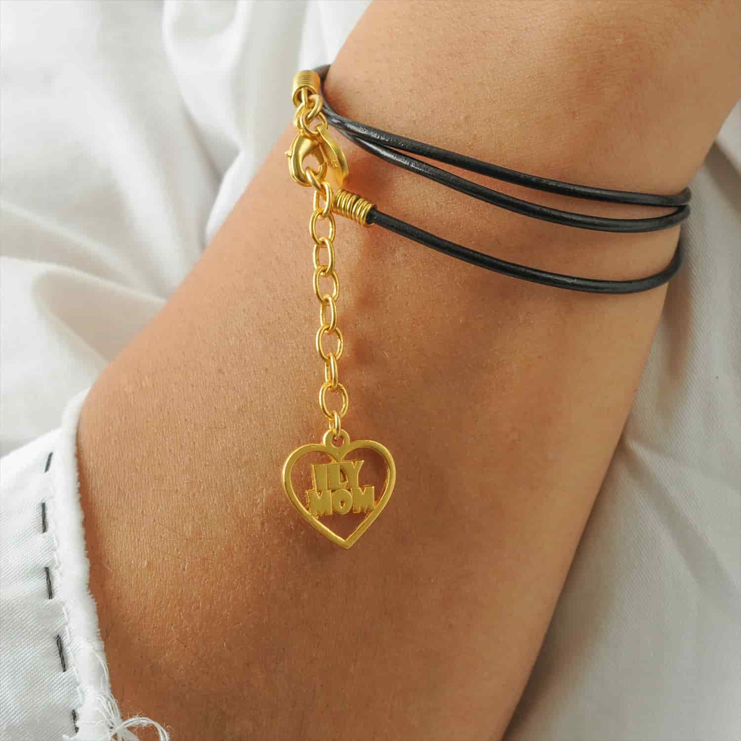 Pulsera cuero ILY mom - miniatura 2