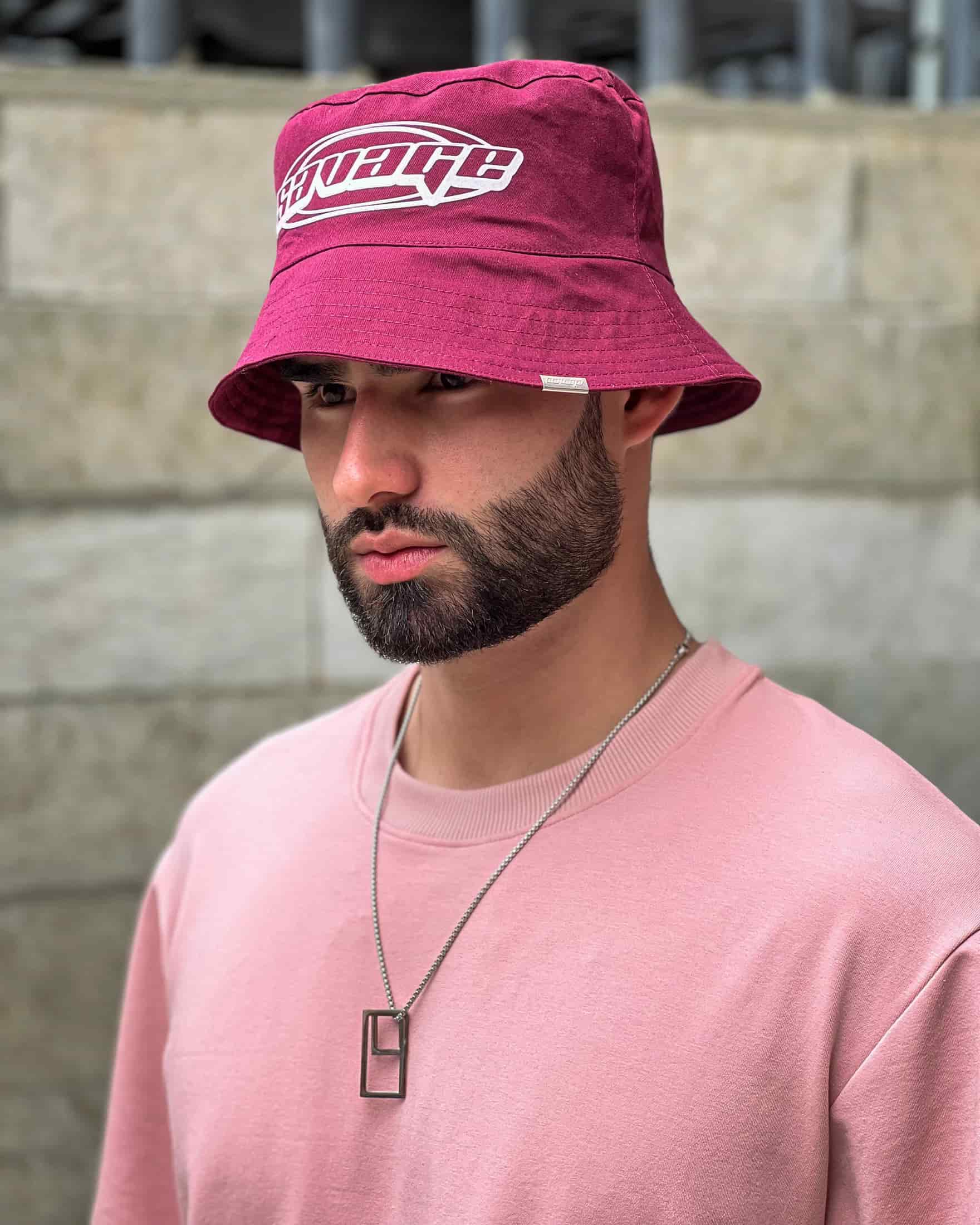 Bucket hat vinotinto /svg blanco 14262 - miniatura 2