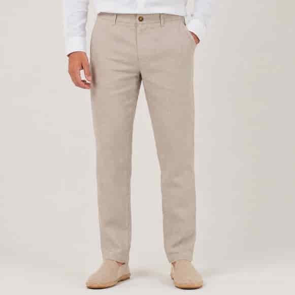 PANTALON 100% LINO HOMBRE - miniatura 1