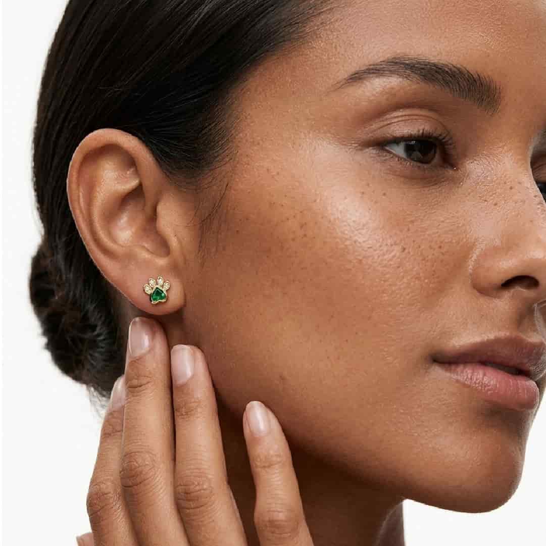 Aretes Huellita Esmeralda - miniatura 2