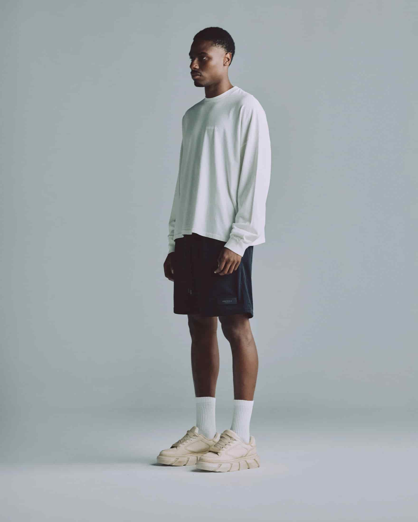 Line Logo Long Sleeve Boxy Fit Tshirt White - miniatura 5