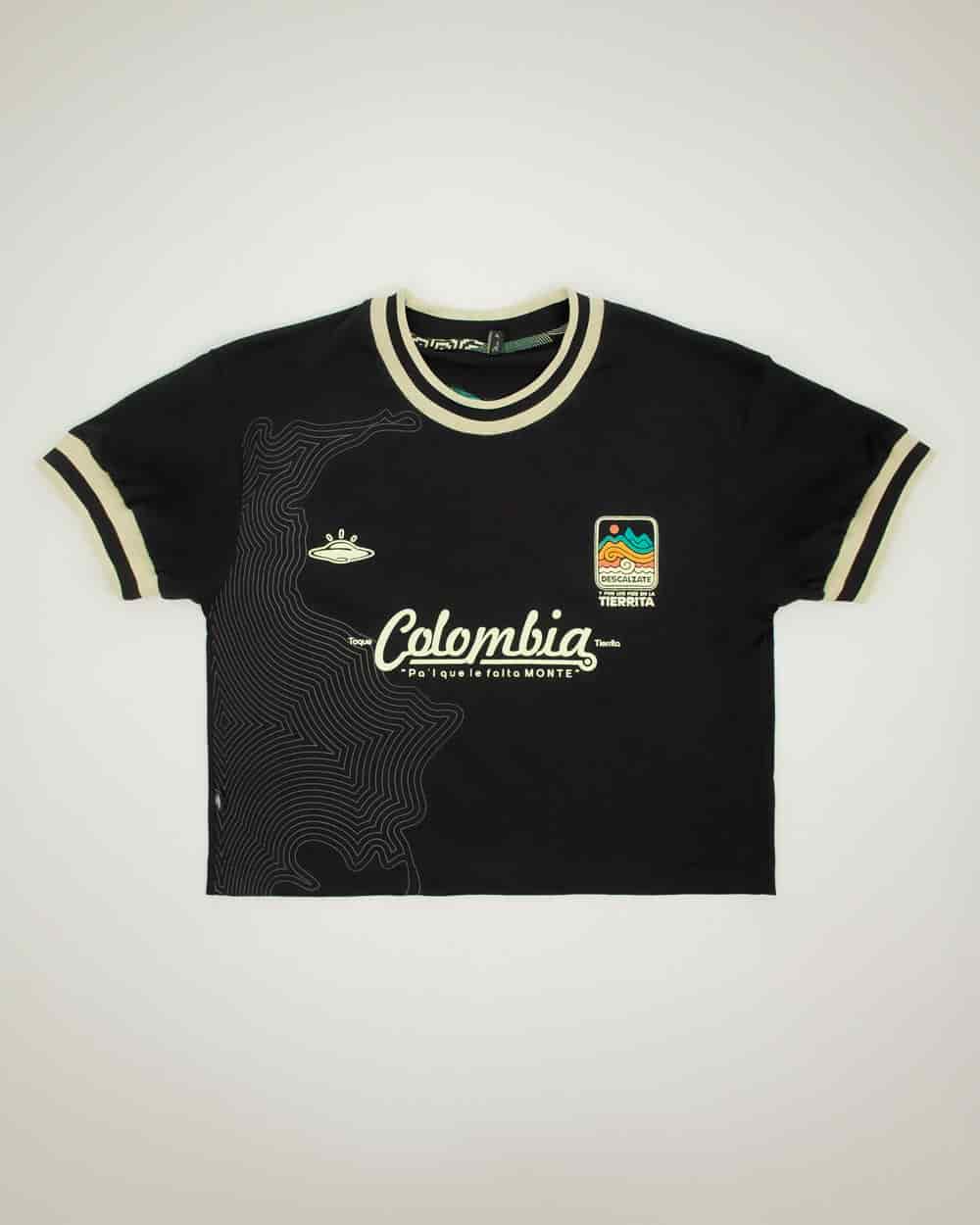 Camiseta Oversized Colombia negro Mujer - miniatura 7
