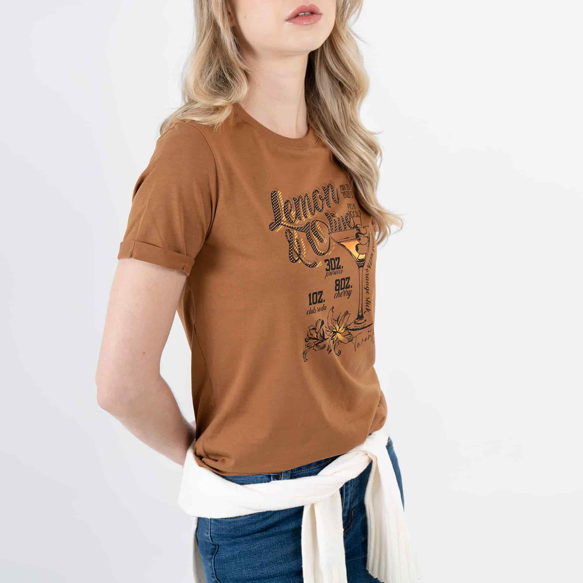Camiseta cuello redondo manga corta con estampado Lemon & Olive - miniatura 3