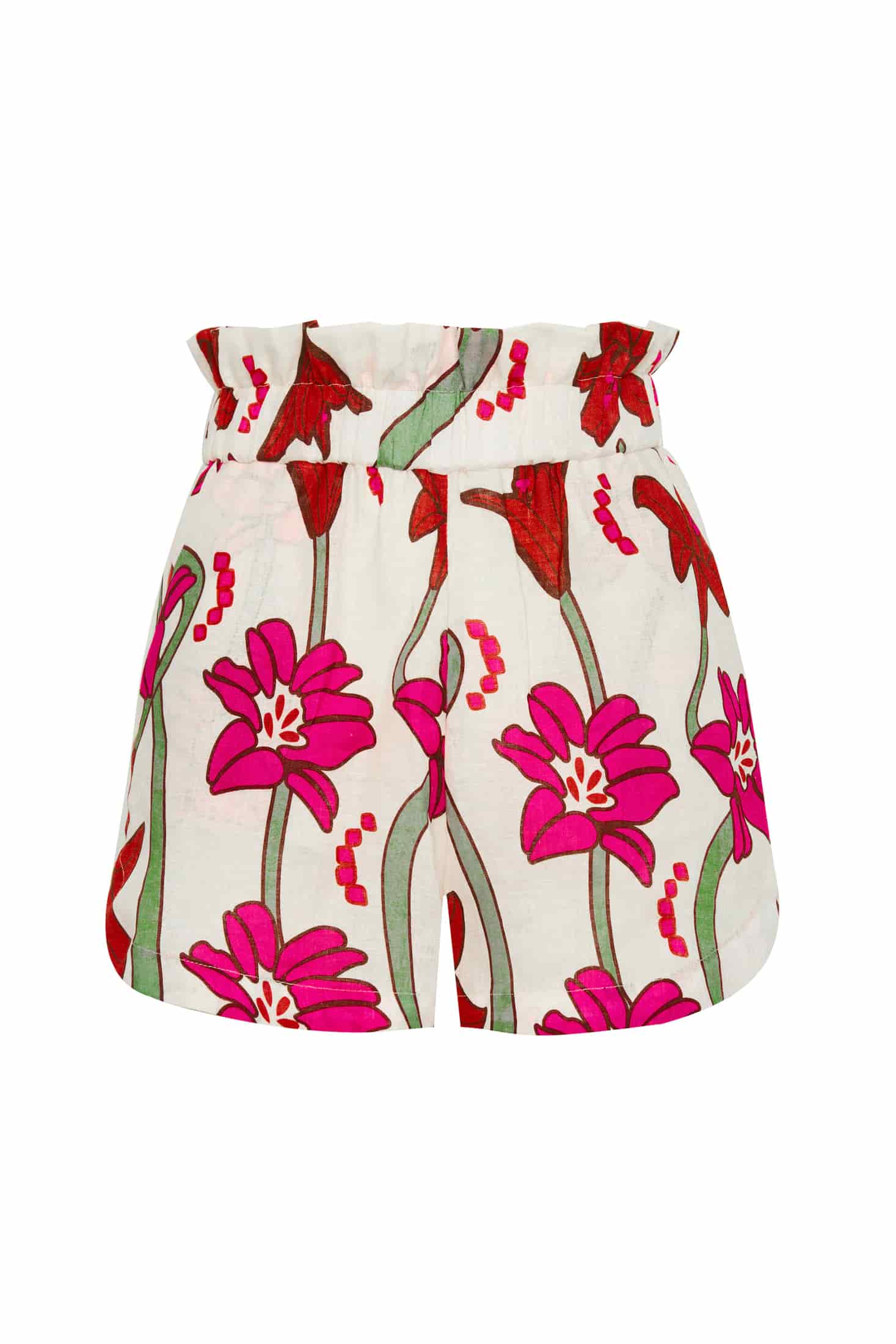 San Antonio Linen Shorts / Fuchsia Flowers - miniatura 1