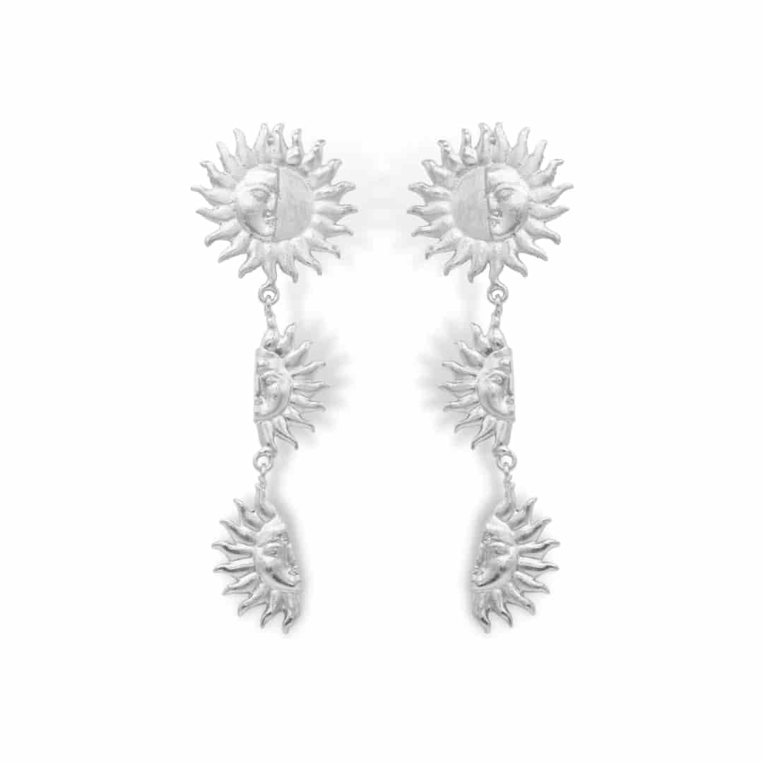 Aretes largos con soles - miniatura 1