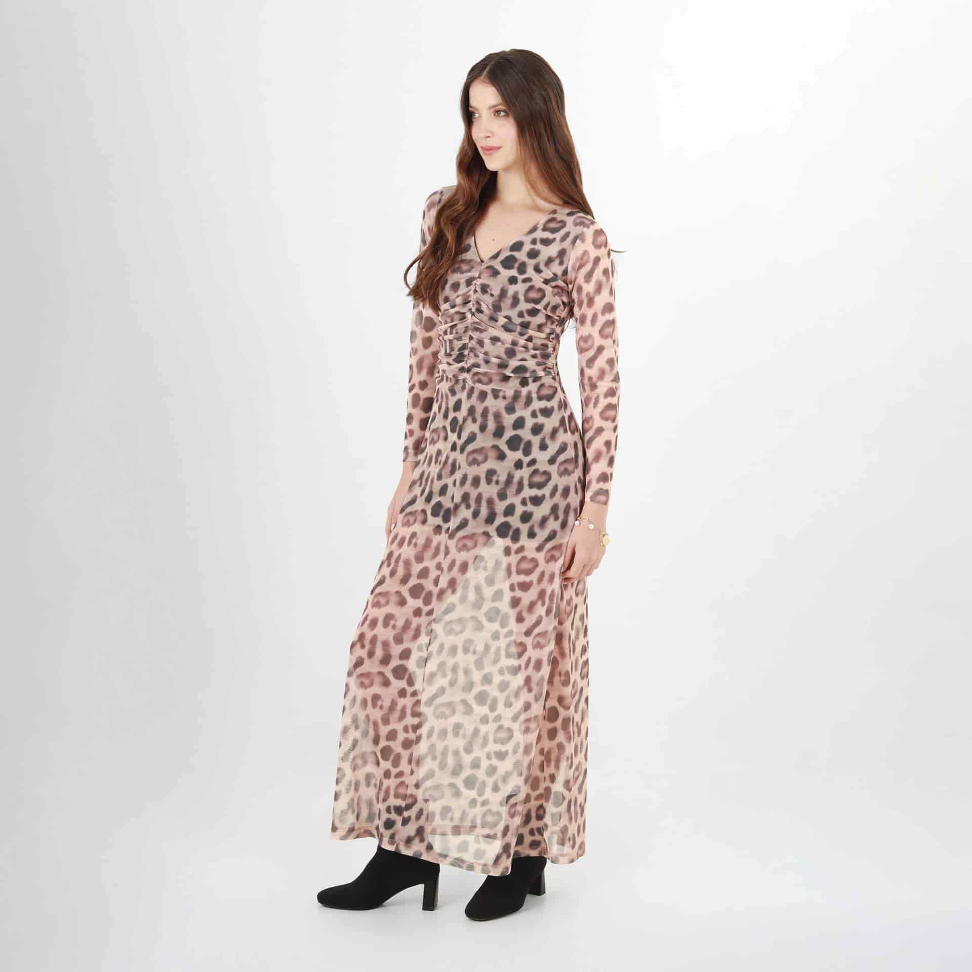 Vestido Cuello V Manga Larga - miniatura 3