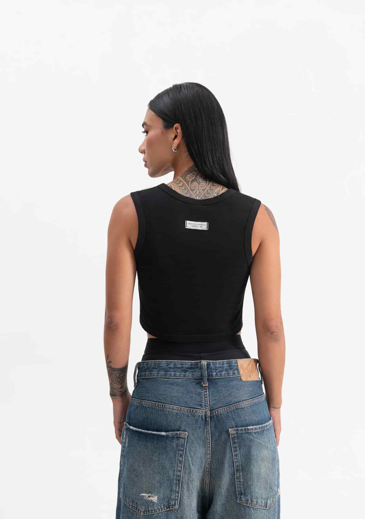 knockout black crop top - miniatura 11