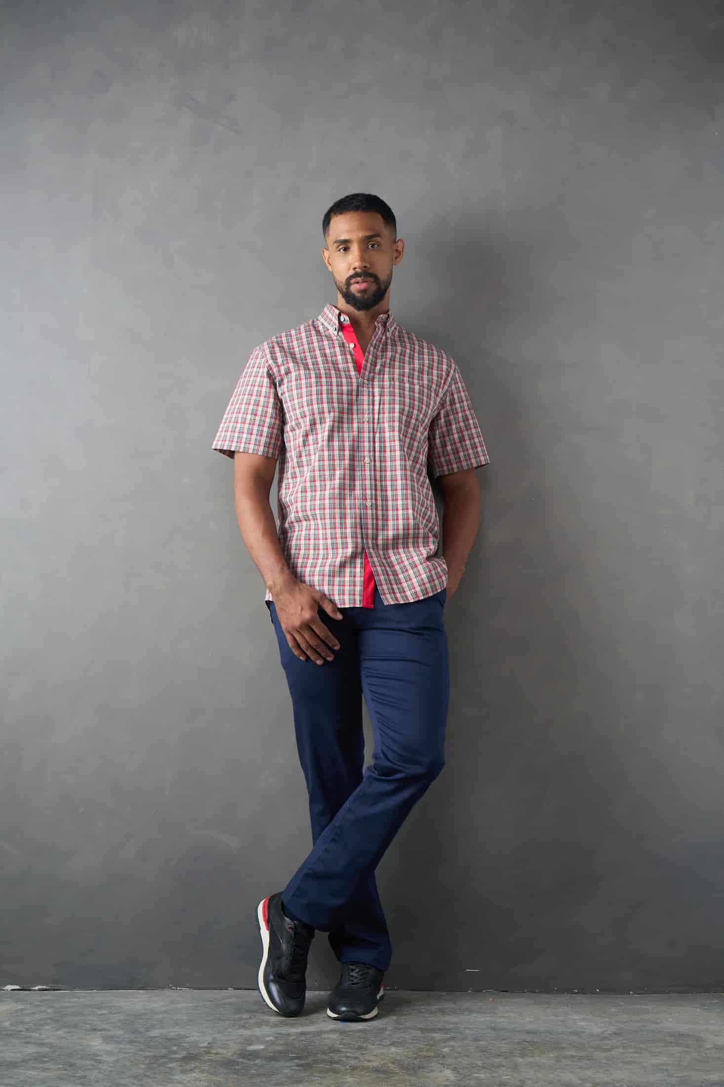 Camisa regular fit manga corta rojo - miniatura 4