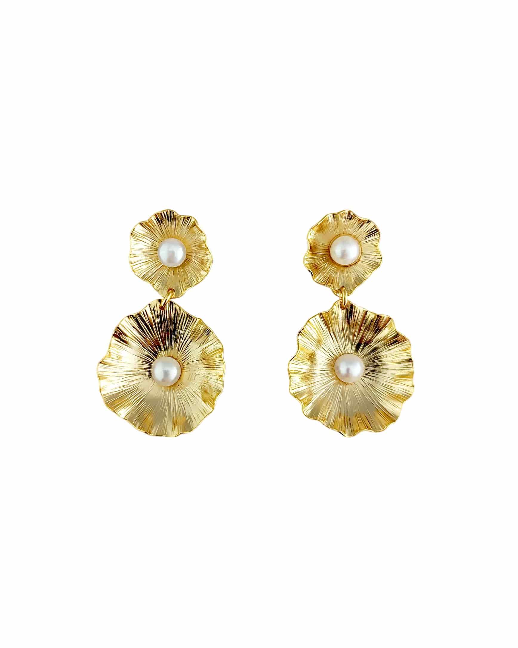 Aretes bronce y perla, Carmen - miniatura 1