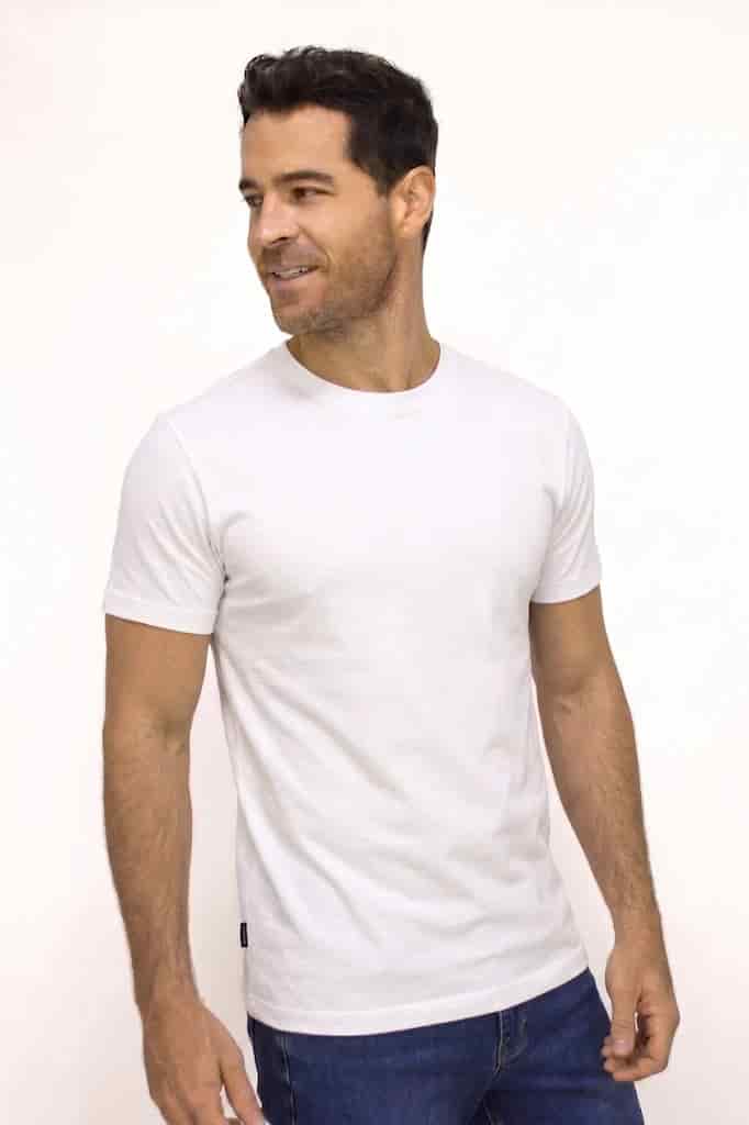 CAMISETA BÁSICA LIVIANA CUELLO REDONDO MARFIL PARA HOMBRE - miniatura 1