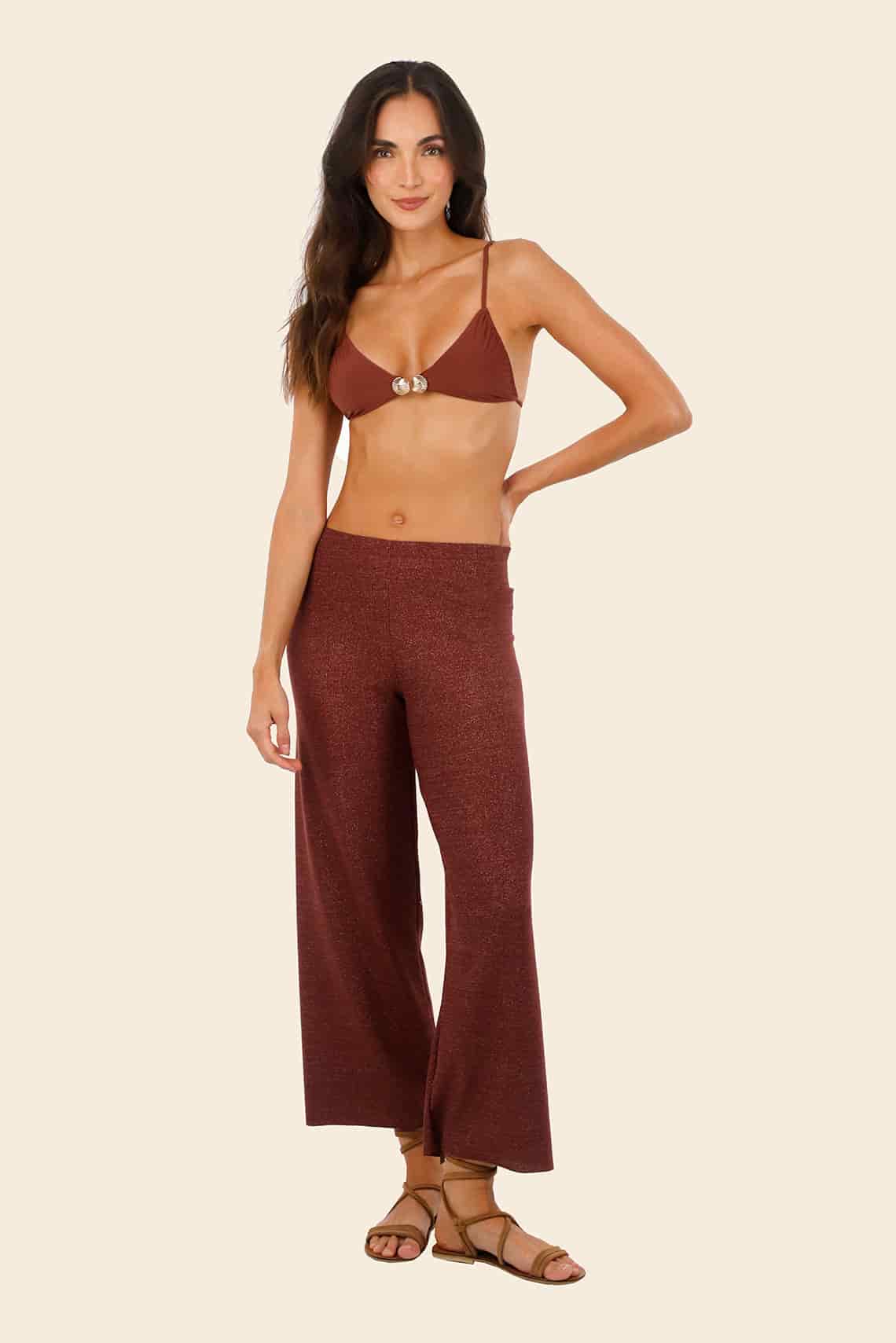 Textured Barn Red  Cove Pants - miniatura 2