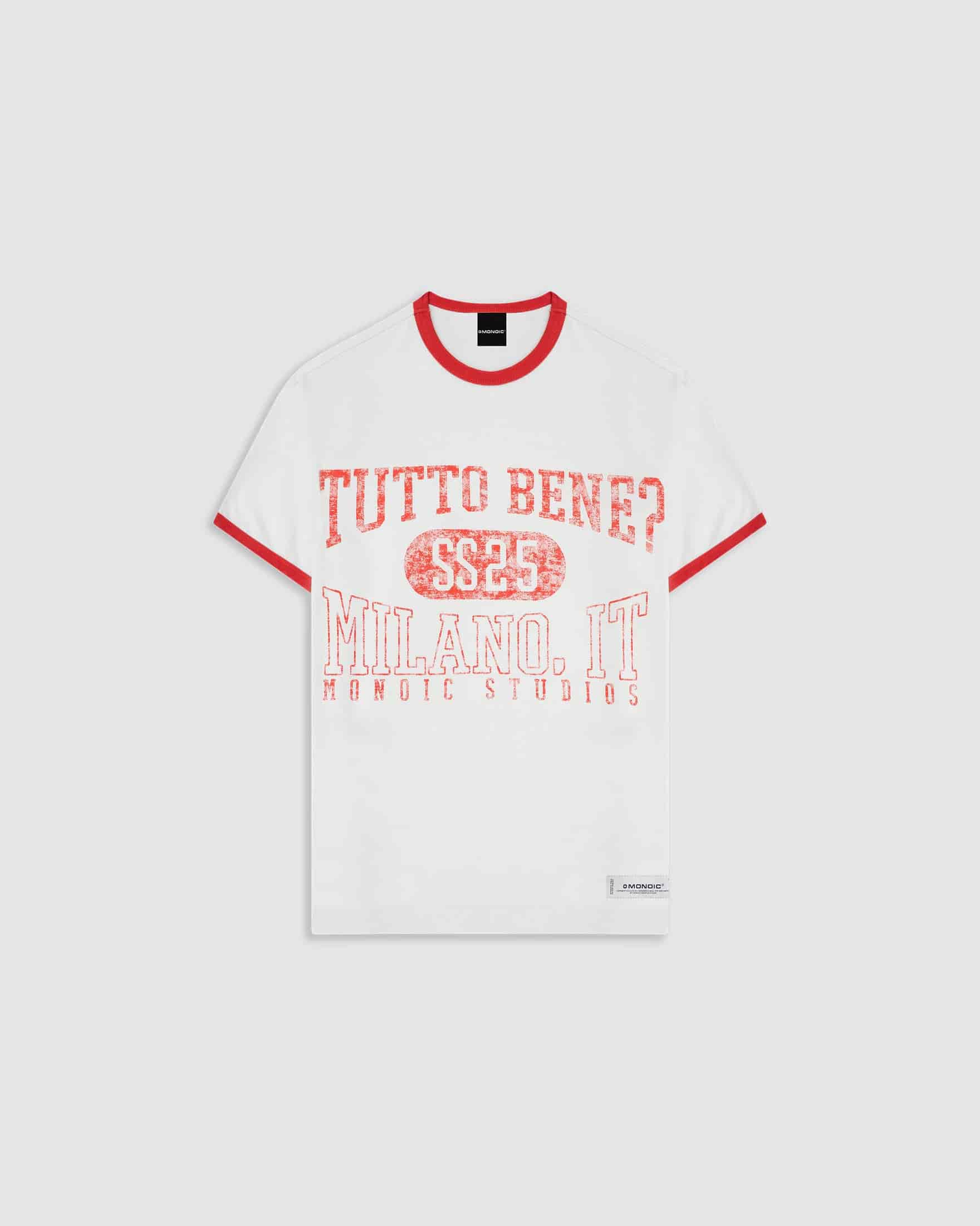 Camiseta Tutto Bene Ringer Fit - Blanco Hueso - miniatura 1