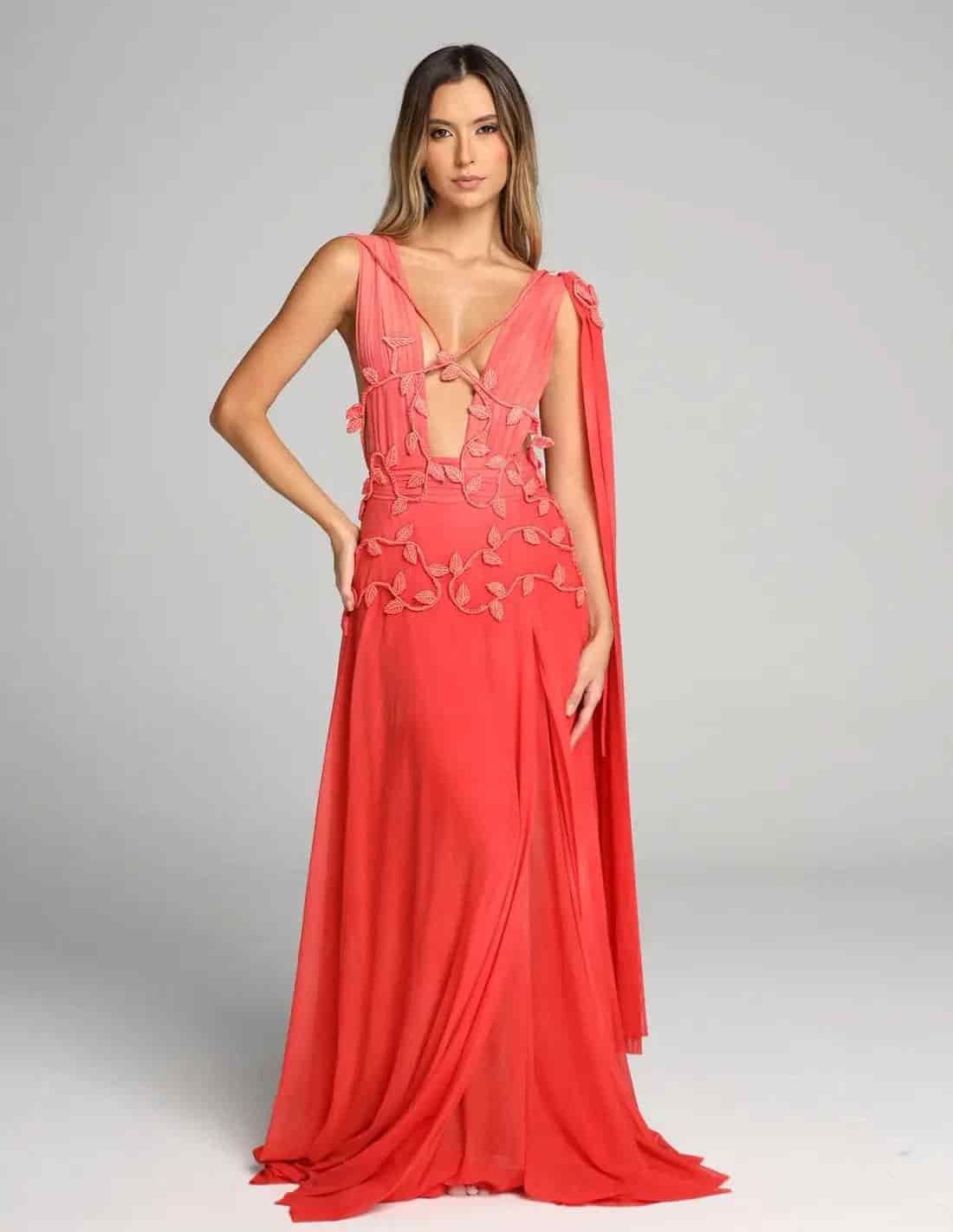Vestido Copernico Salmon Flower - miniatura 1