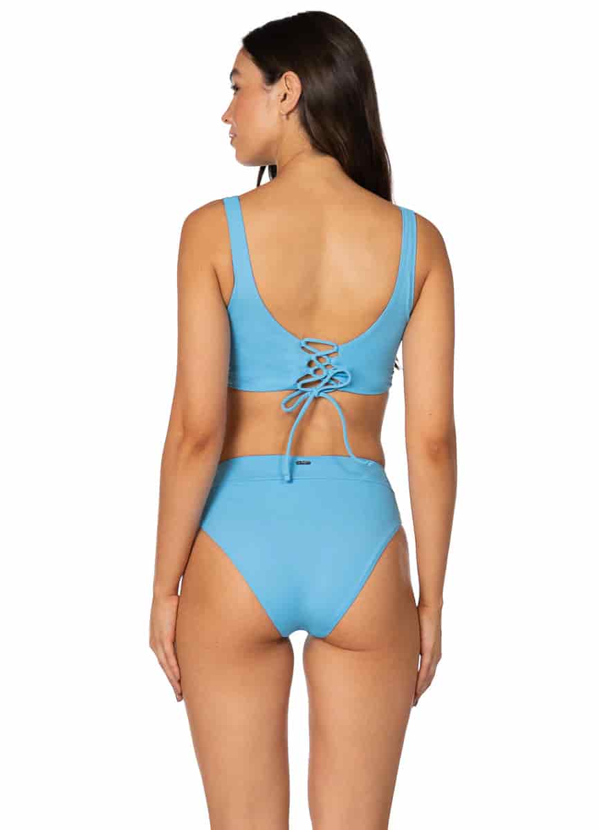 Maaji Stone Blue Allure Long Line Triangle Bikini Top - miniatura 2