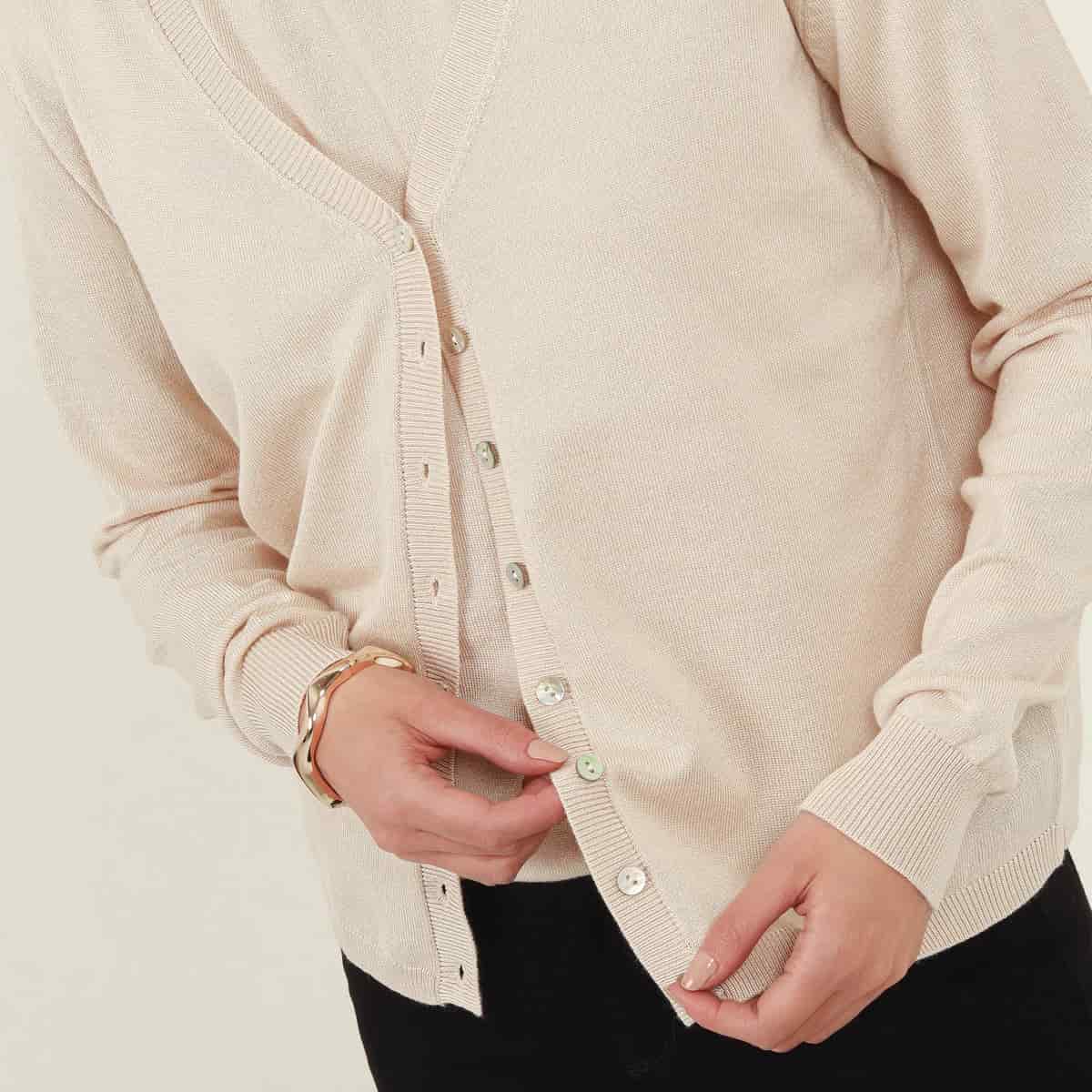 Sweater cardigan con botones manga larga - miniatura 12