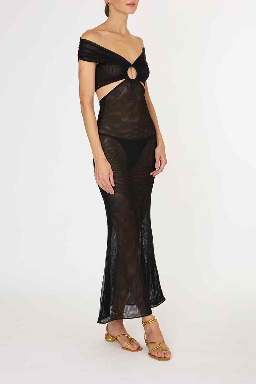 BLACK AMAIA LONG DRESS - miniatura 3