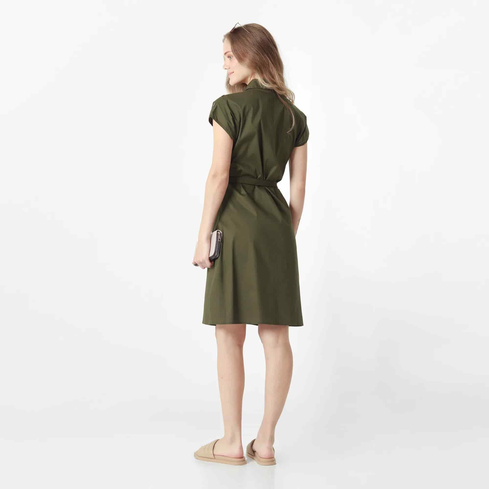 Vestido Cuello Camisero Manga Corta - miniatura 3