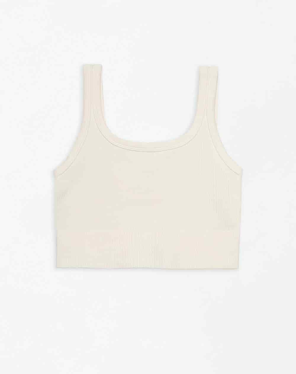 Crop top deportivo mujer seamless blanco - miniatura 5