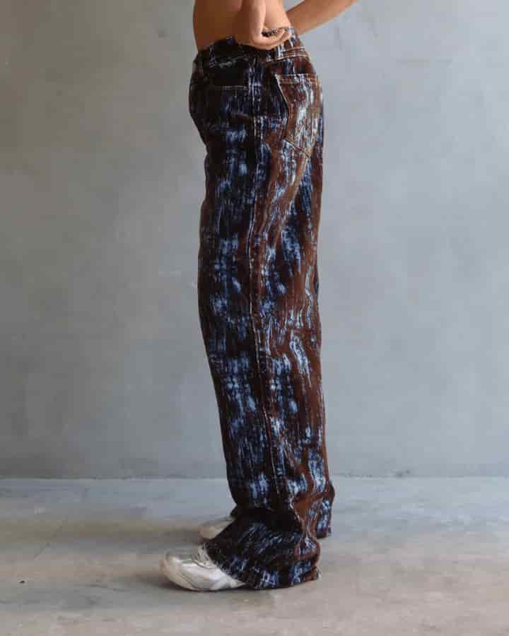 JEAN BAGGY FIT BLUE STATIC CAFÉ/AZUL - miniatura 3