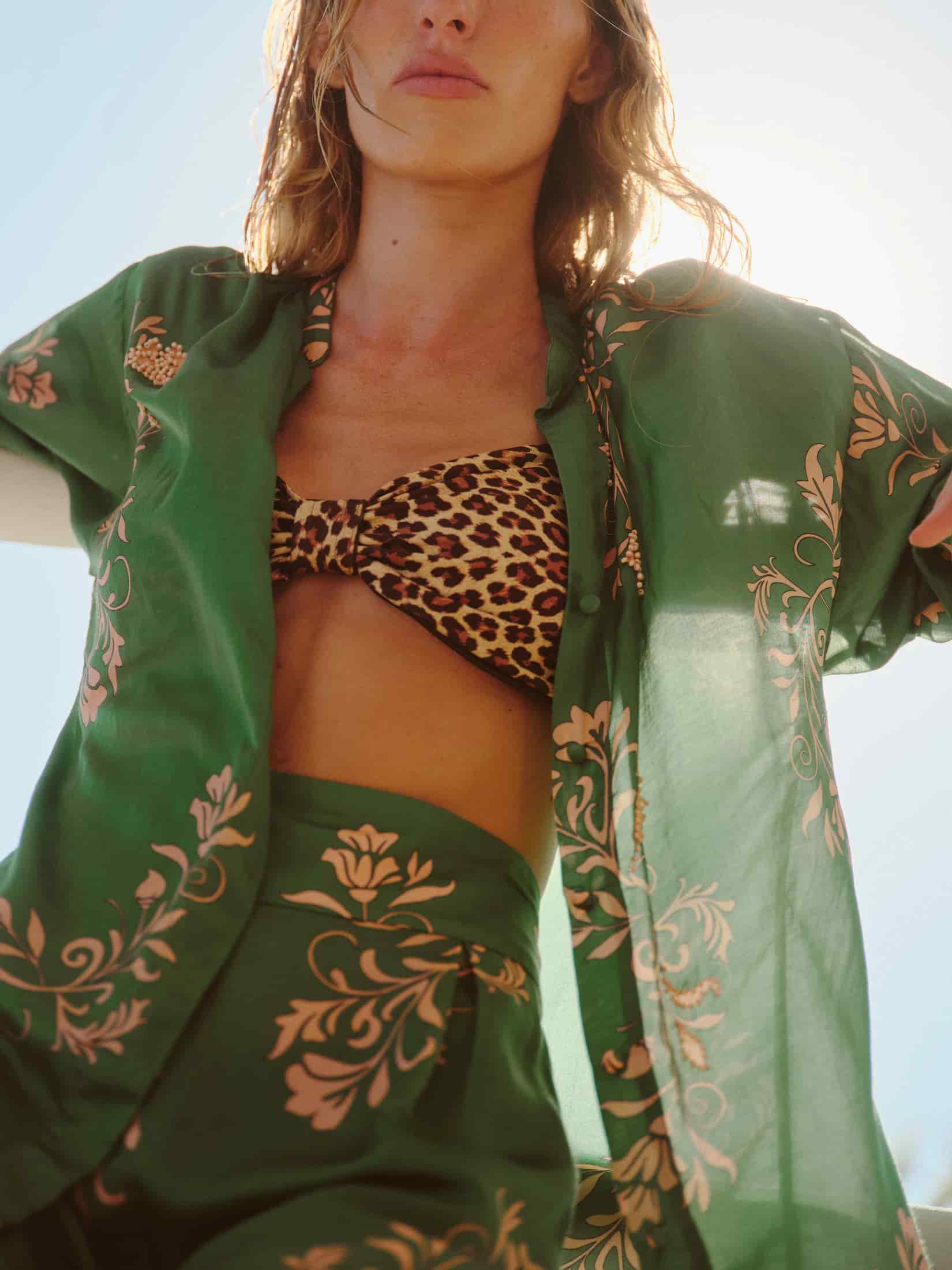 Don Simon Cotton Silk Shirt / Green Buganvilias - miniatura 6