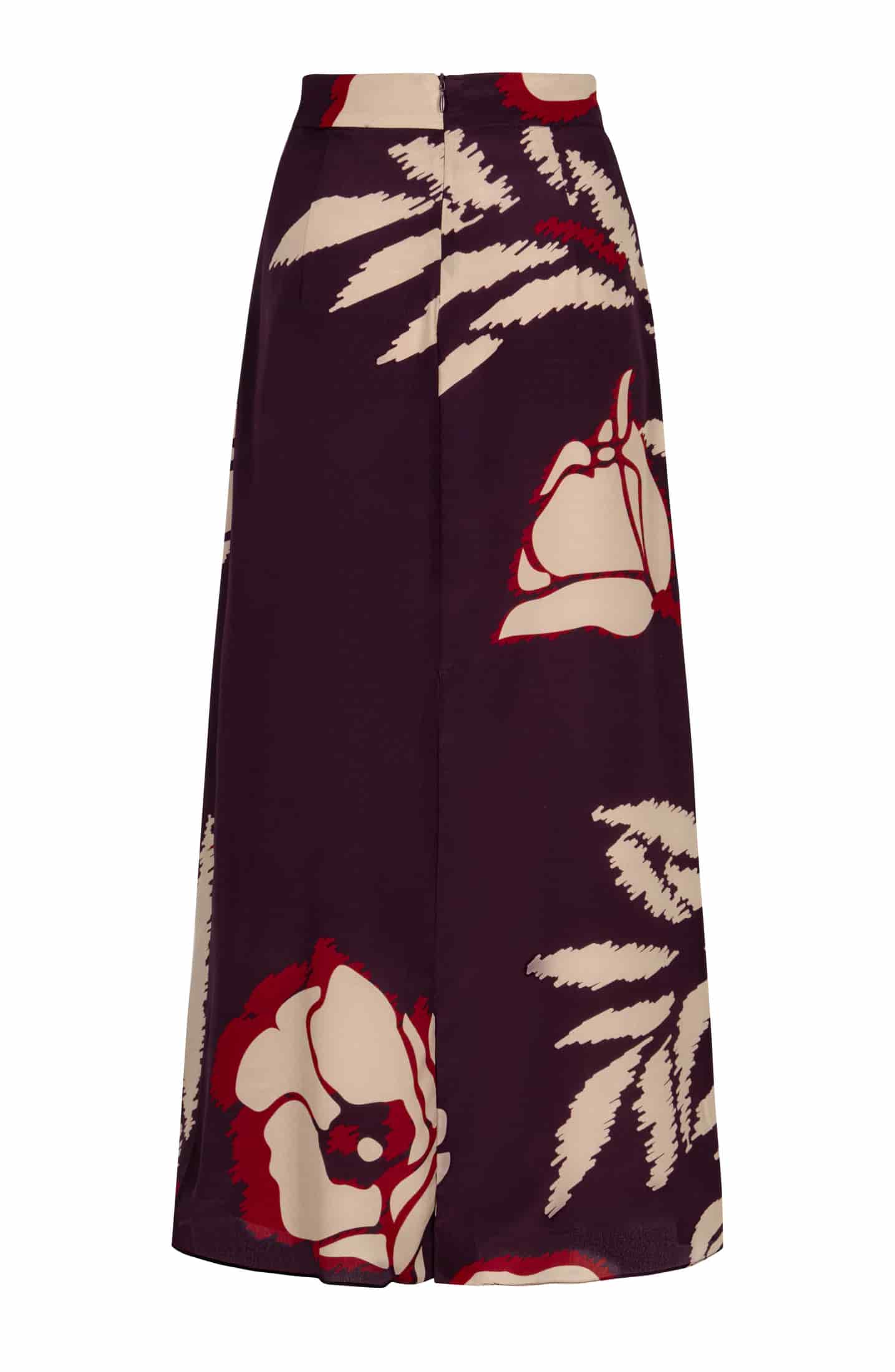 El Carmen Crepe Chine Midi Skirt / Purple Gladiolos - miniatura 3