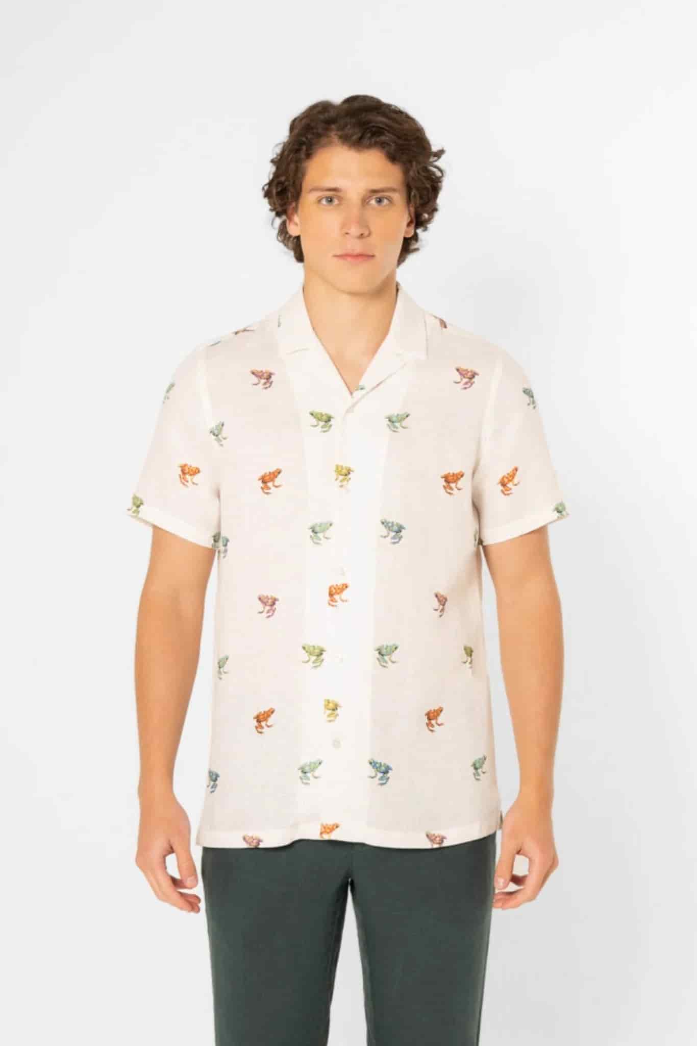Men's linen shirt frog - miniatura 4