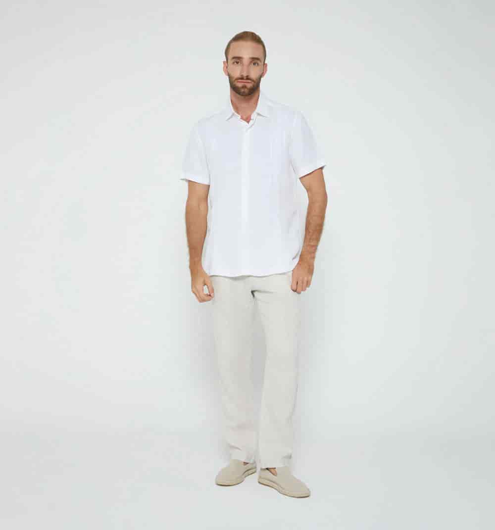 Camisa de lino guayabera para hombre m/c - miniatura 8