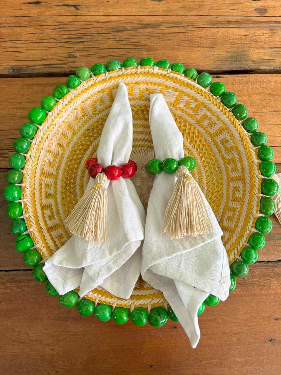 Set de 4 servilleteros de Taguas Rojo - miniatura 2